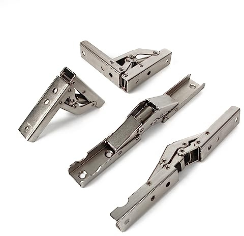 YIDELAI Charnière pliante à 90 degrés Charnière pliante élastique en acier inoxydable Support pour étagère murale Accessoires pour portes d'armoires(4 pièces)