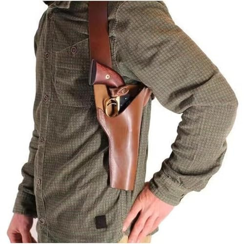 MDFCZXP Medeltida läderhölster dold axel retro pistolhölster Western Cowboy pistol pistolhållare för kvinnor och män