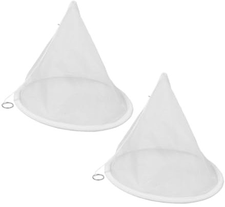 Veemoon Lot de 2 Passoires à Miel Coniques en Maille de Fibre, Filtre Alimentaire Réutilisable et Compact pour Extraction de Miel en Apiculture
