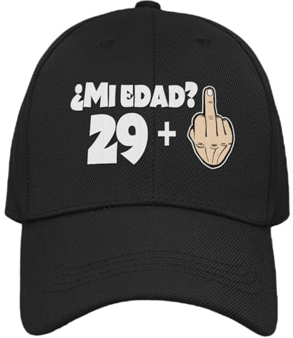 Vulfire Gorra Hombre Mujer 29 + 1 Regalo Cumpleaños 30 años Original Ideas Regalos Edad para Él para Ella Talla Única Gorra Negra con Visera (FR/ES, Letras, Talla única, Negro)