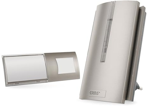 EMOS Campanello senza fili con funzione ripetitore e porta USB-C - portata illimitata - volume a 5 livelli fino a 85 dB - Indicatore LED - 16 melodie - Funzione di memoria - 230 V