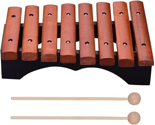 Glockenspiel Xylofon, Xylofon musikinstrument 8 noter glockenspiel xylofon inkluderar 2 träklubbor för barn