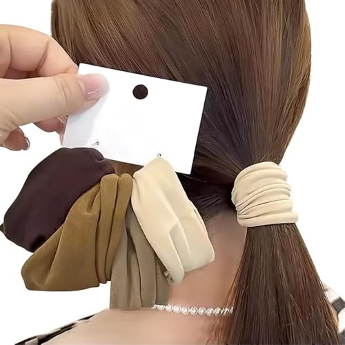 FOFAI Elastic Hair Bands for Women: 8 Pcs Wide Scrunchies Ties Soft No Damage - Multicolor Seamless Hair Bobbles Ponytail Holders Accessories for Girls