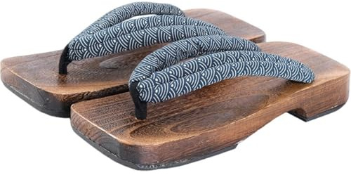 Lpitoy Sabots en Bois pour Hommes, Geta Japonais en Bois, Pantoufles Geta, Sandales Sabots en Bois Geta Traditionnels Japonais, Tongs Geta À Semelle Large