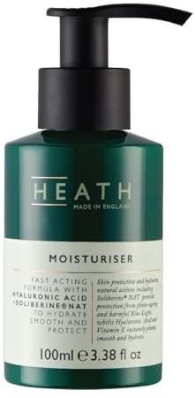 Heath - Hydratant pour les hommes - Hydratant pour visage à action rapide - avec de l'acide hyaluronique et de la solbérine Nat - pour hydrater et protéger votre peau des dommages - Vegan - 100 ml