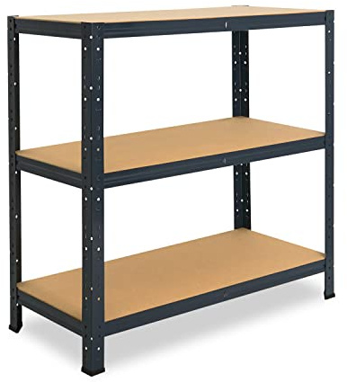 shelfplaza® 100x50x30cm HOME Scaffale metallo per carichi pesanti antracite con 3 ripiani con 175kg capacità di carico/Scaffali in metallo per garage come scaffali per ripostiglio o officina