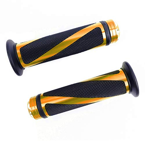 SFONIA 2 St Handtag Styre 22 Mm 7/8 Tum Halkskydd Gummi Gashandtag för Motorcykel Skoter Fyrhjuling Offroad (Gul)