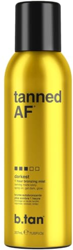 b.tan Dark Spray Tan Bronzing Mist | Tanned AF - Quick Tan, Self Tanner, No Fake Smell, No Added Nasties, Vegan, Cruelty Free, 7 Fl Oz