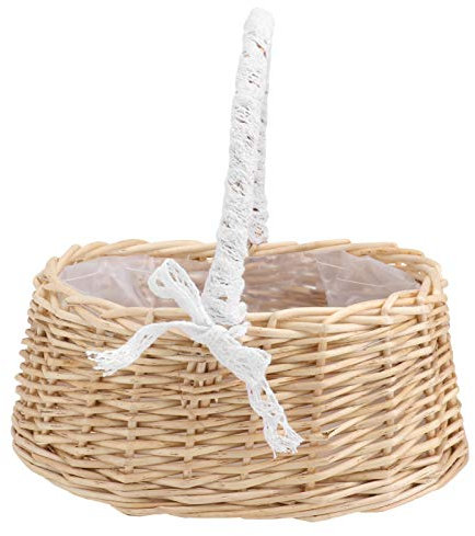 Cabilock 1pièce Panier à Tissé Main Panier Décoratif Rotin Pour Mariage Stockage Et Décoration Intérieure Couleur Pour Fraîches Et Séchées Portable Et