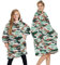 Seogva Decke Sweatshirt Hoodie Flauschige Fleece Hoodie Decke Übergroße Plüsch Kapuzenoberteil Groß für Erwachsene Männer Frauen und Klein für Kinder Jungen Mädchen, camouflage, L