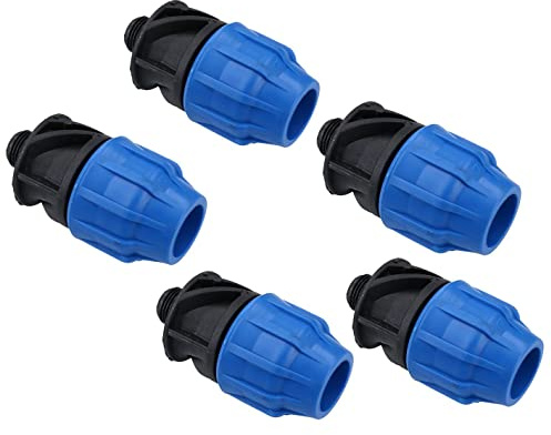 25mm x 1/2 MDPE Male Adapter Compression Coupling Fitting Water Pipe 5PK
