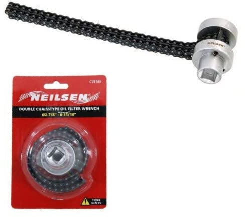 Oil Filter Chain Wrench, Heavy Duty 1/2 Sq Drive Air Dryer Cartridge Double Chain Type Wrench Auto Car Repair Tools