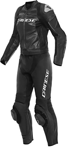 Dainese zweiteiler Lederkombi Mirage Lady 2PC Damen Motorradanzug Motorradkombi, BLACK/BLACK/WHITE, 100