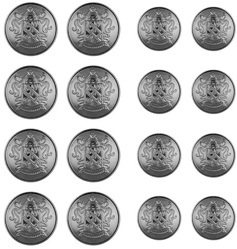 16 Stück trachtenknöpfe silber, trachten knöpfe Antikes Silberne Knöpfe Für Blazer in 2 Größen, Jackenknopf Metall Knöpfe Silber, Für Blazer, Anzüge, Sportmantel (18 mm 25 mm) (antikes Silber)