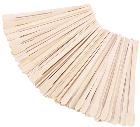 Mynoozi 200 Stück Holz Wachs Sticks, Holzspatel Waxing Klein, Wachs Spatel Holzspate zum Auftragen von Wachs Creme und Zuckerpaste für Haarentfernung und Herstellung von Holzhandwerk