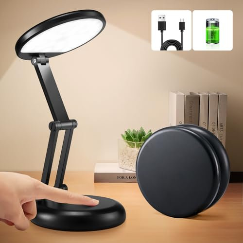 Onefire Lampe de Bureau LED, 3600mAH+9 Luminosité Lampe LED Rechargeable Lampe Bureau sans Fil & Pliable & Portable, Lampe de Chevet sans Fil,Lampe de Table Rechargeable, Lampe de Bureau LED Lampe LED