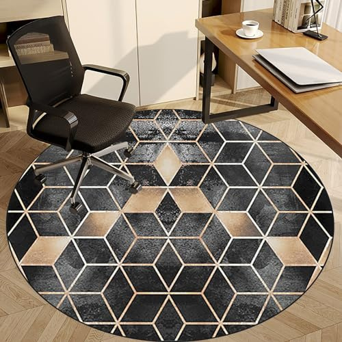 Tappetino rotondo per sedia da ufficio, per pavimenti in moquette, antiscivolo, con protezioni per pavimenti, multiuso, 130 cm, in legno duro, per sedie a rotelle