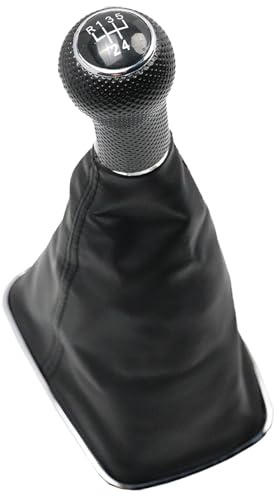 YananAC Funda para palanca de cambios de 5 marchas, color negro, 23 mm, 1J0711113 para Golf 4 IV B0ra, pomo de repuesto para palanca de cambios