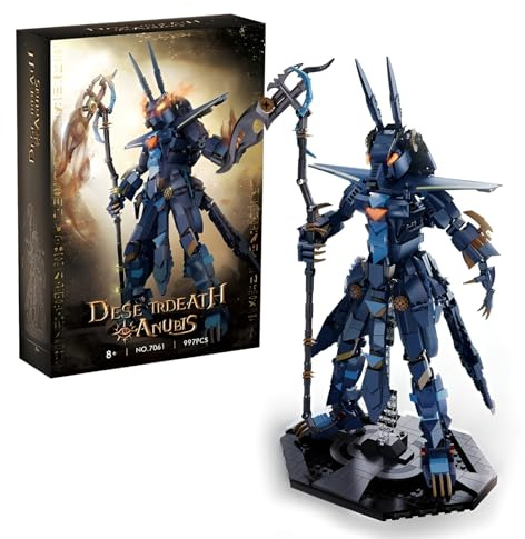 Anubis Desert Reaper Mech Building Blocks Se, 997 Pieces Egyptian God Action Figure Model with Display Stand, Collectible Anubis Building Kit Gift for History Fans, Adults and Kids