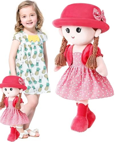 Bambole di per ragazze – Bambola ricordo in peluche fatta a mano, peluche, bambola di stoffa, regalo vintage | Regalo di compleanno per bambini, ornamento per la camera da letto, compagno di gio