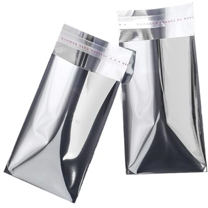 ZythrXLate Self-Seal Mailer Bag 100pcs Aluminum Foil Silver Self-Adhesive Self-Sealing Packaging Bags, Documents, Postcards, Small Business(500PCS_8X11CM)