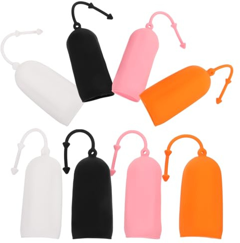 COOPHYA 8 Pezzi Coperture Elastiche in Silicone per Bottiglie da Viaggio, Manicotti Protettivi Portatili per Flaconi Shampoo e Makeup, per Uso in Viaggio