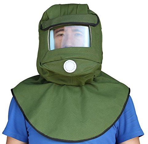 CKLT Sand Blasting Hood Cap, Canvas Shawl Sandblaster Protective Gear Mask Anti-dust Hood for Spraying Sanding Cutting, DIY Painting Woodworking Protection