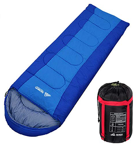 Semoo - Schlafsack - Deckenschlafsack - 3-Jahreszeiten-Schlafsack - 200 x 75 cm - Blau