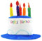 Novelty Place Geburtstagshut aus Plüsch mit Aufschrift Happy Birthday, Unisex, Erwachsenengröße, ideal als Partygeschenk, Kostümzubehör, Kuchen und 5 mehrfarbige Kerzen