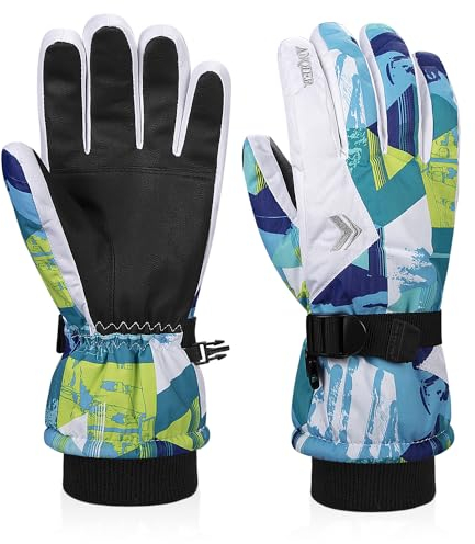 coskefy Handschuhe Kinder Winter Skihandschuhe Junge Mädchen Wasserdicht Fleece Fahrradhandschuhe Kinder Sport Winddicht 3-15 Jahre Laufhandschuhe für Klttern Snowboard Skifahren Radfahren Wandern