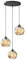 H.W.S Glas Pendelleuchte Kristall Pendellampe Modern Kugel Kronleuchter Design Kreative Hängeleuchte Höhenverstellbar Innen Dekoration Hängelampe Wohnzimmer Leuchte (Amber, 3 flamming round)