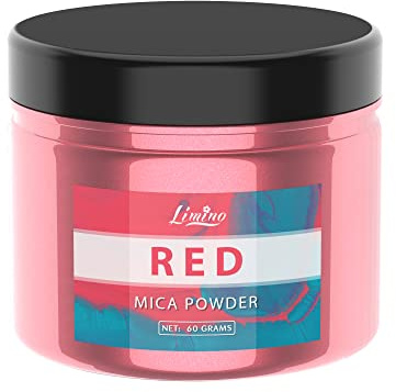 Epoxidharz Farbe - 60 g Rot Metallic Mica Pulver Glitter Seifenfarbe Pigmentpulver für Epoxy Resin Farbe, Seifenherstellung - Natürliches Mica Powder Harz Farben für Epoxidharz, Lipgloss, Slime
