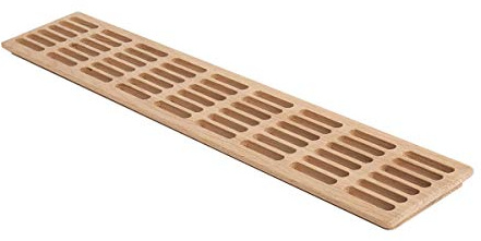 MS Beschläge Vollholz Lüftungsgitter 550mm x 100mm Belüftungsgitter Massivholz Abluft-Gitter Türbelüftung Saunalüftung Saunagitter Heizungsabdeckung (Eiche)