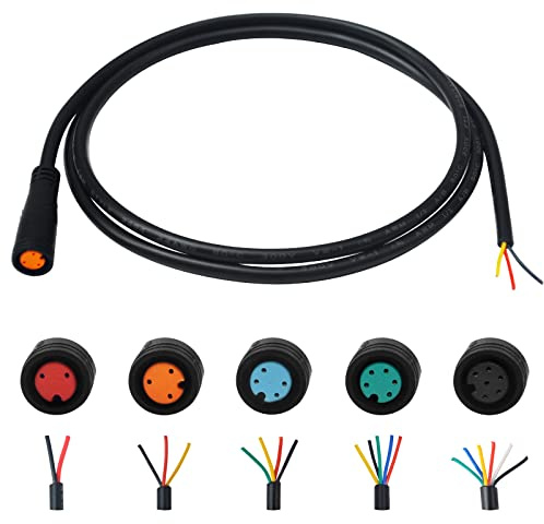 baluoqi Förlängningskabel 2/3 stift, 4 stift, 5 tum/6 stift, vattentät, kontakt med en enkel kontakt, DIY Ebike Line för elcykelljus, rotting/ebrake/display e-cykeldelar
