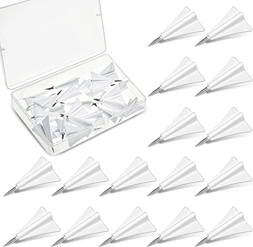 Harloon 24 Pcs Airplane Push Pins Paper Plane Whit Metal Thumb Tacks