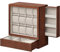 SONGMICS Uhrenbox 12 Fächer, Uhrenkasten mit Fenster, Uhren-Präsentation, Massivholzfurnier, Samtfutter, vertikale Aufbewahrung, platzsparend, Geschenkidee, kaffeebraun JOW014K01