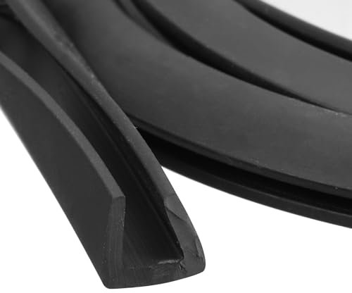 QUARKZMAN Profilé de Bord en Forme de U, Bande de Protection en Caoutchouc de 1 Mètre de Longueur, Convient pour des Bords de 5,5-6 mm, (25/64 L x 25/64 H) Noir