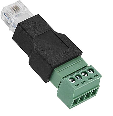 VELATEMOR Ethernet Connector RJ11 6P4C Male to 4 Pin Screw Terminal Adapter, Structured Cabling Converter with RJ11 Interfaces for Modem