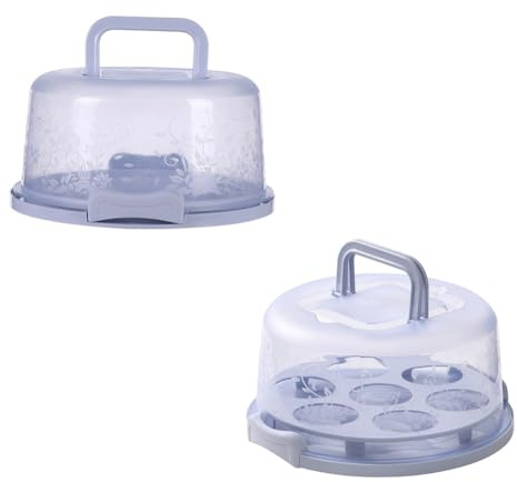 Giwnhvx Scatola per il trasporto di torte con coperchio e manico contenitore per torte contenitore per cupcake con manico contenitore per il trasporto di torte viola