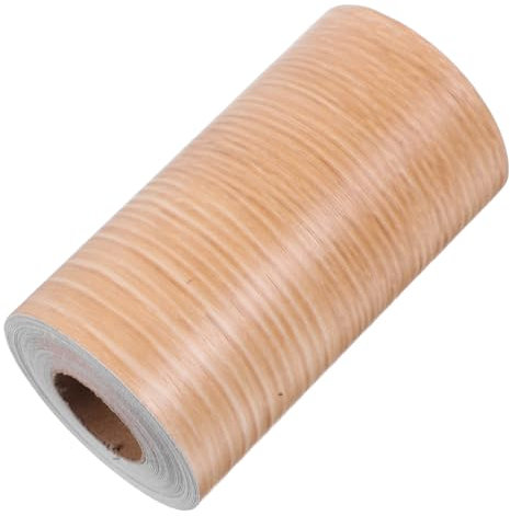 BUGUUYO Cinta adhesiva de grano de madera tira de borde de papel tapiz cinta para pies de muebles pegatina de borde de azulejos de pared borde del papel tapiz de polivinilo Khaki
