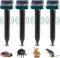 Repellente per talpe a energia solare, 4 pezzi Ultrasonic Solar Spaventappi, spaventappi, repellente per arvicole, repellente IP65, controllo dei parassiti per il giardino
