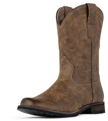 J's.o.l.e Men's Round Toe Cowboy Boots, Brown, UK 11