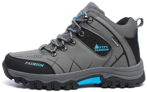 Xuanke - Scarpe da trekking da uomo, impermeabili, scarponcini da donna, scarponcini da escursionismo, scarpe da escursionismo da uomo, scarpe da montagna comode e leggere per il campeggio, grigio