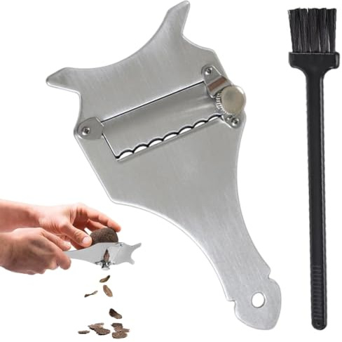 YUVKIN 1 pezzo Affettatartufi regolabile professionale, Lama regolabile in acciaio inox, Affetta formaggio, Grattugia per cioccolato, Coltello Affetta Tartufi, Utensile da cucina multifunzionale