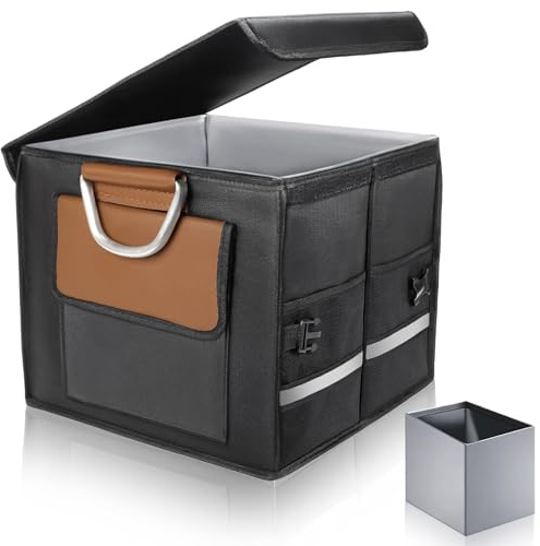 COEWUR Borse per bagagliaio auto Organizzatore Baule Auto Contenitore Pieghevole Oxford 1680D Organizer Bagagliaio Auto con Borsa impermeabile, Multicompartimenti, Coperchio Morbido(S)