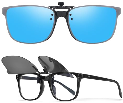 Ulknyss Clips Lunettes de Soleil Polarisées - Clip Solaire pour Lunettes de Vue Surlunettes de Soleil Protection UV400 Hommes Femmes