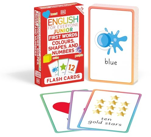 English for Everyone Junior First Words Colours, Shapes, and Numbers Flash Cards