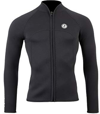 Two Bare Feet Men's Heritage 3mm Full Zip Wetsuit Jacket — Neoprene Long Sleeve Surf Jacket for Swimming, Surfing, Paddleboarding & Watersports