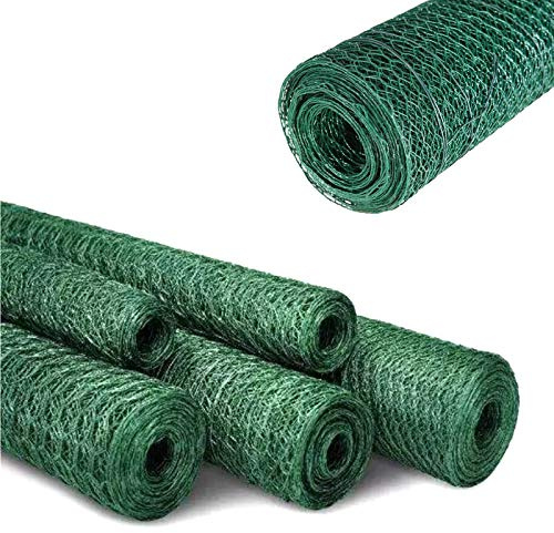 PVC Coated Wire Fencing Chicken Wire Mesh Garden Netting Fencing Livestock Roll Fencing 60CMX50M Animal Farm Protective Border Fence Ideal for Chickens, Ducks, Rabbits And Pet Breeding