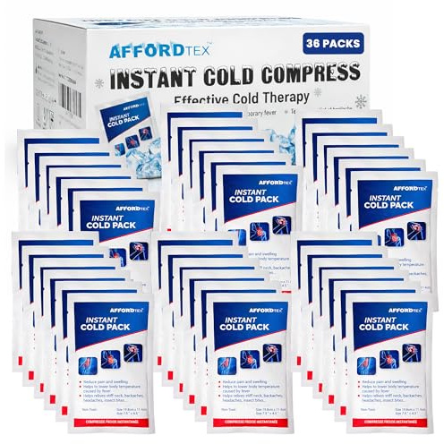 Instant Cold Pack, Disposable, Large, 7.5 x 4.5 Inches, Ice Packs for Pain Relief (6 per Pk)